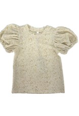 ML Fashions Juniors Bubble Sleeve Gold Flake Top