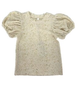 ML Fashions Juniors Bubble Sleeve Gold Flake Top