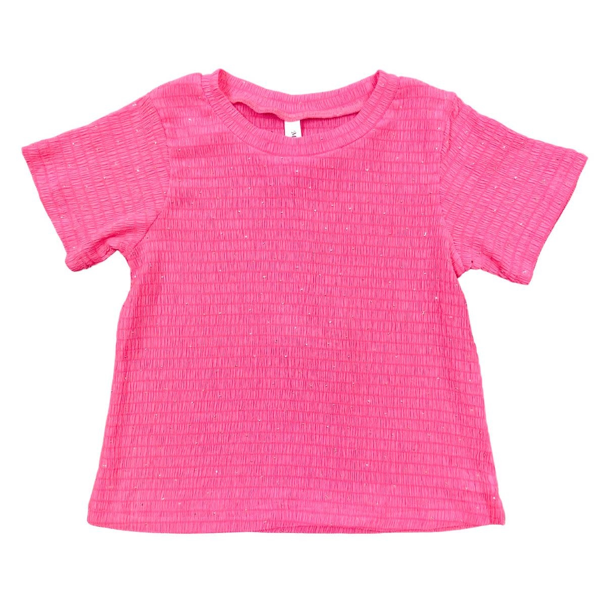 ML Fashions Girls Holiday Rhinestone Dotted S/S Top