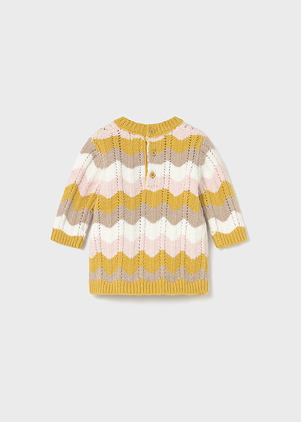 Mayoral Baby Girl Wave Block Knit Dress