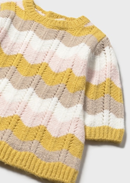 Mayoral Baby Girl Wave Block Knit Dress