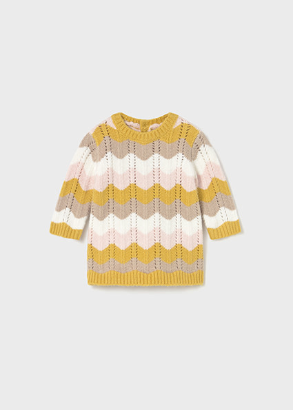 Mayoral Baby Girl Wave Block Knit Dress