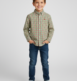 Southbound Boy's Holiday L/S Plaid Button Down