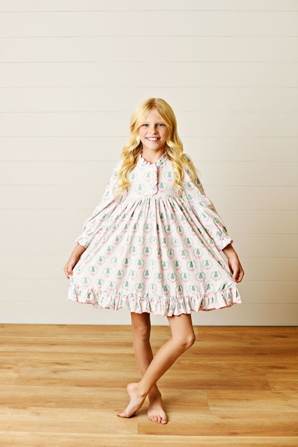 Swoon Baby Clothing Holiday Christmas Tree Wreath PJ Gown