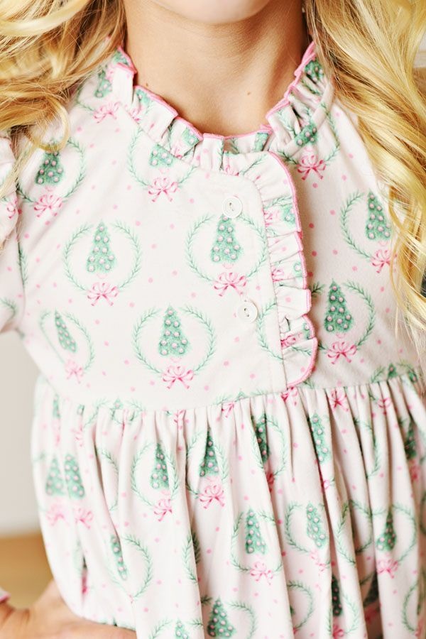 Swoon Baby Clothing Holiday Christmas Tree Wreath PJ Gown