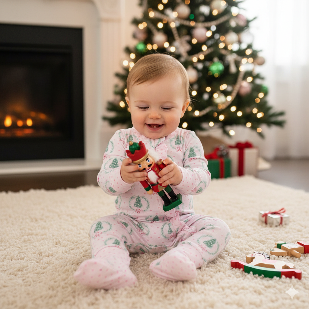 Swoon Baby Clothing Holiday Christmas Tree Wreath Onesie