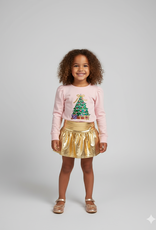 Azarhia Copy of Girl Christmas  Christmas Tree Glitter Sweatshirt