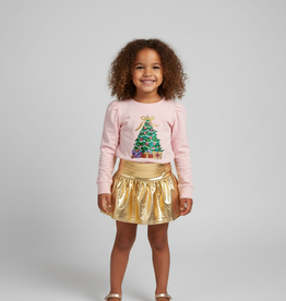 Azarhia Copy of Girl Christmas  Christmas Tree Glitter Sweatshirt