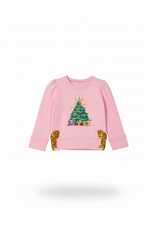 Azarhia Copy of Girl Christmas  Christmas Tree Glitter Sweatshirt