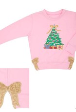 Azarhia Copy of Girl Christmas  Christmas Tree Glitter Sweatshirt
