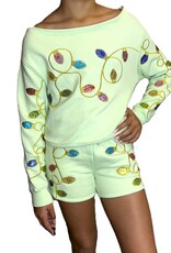 Paper Flower Teen Holiday Lights Sequin Pullover