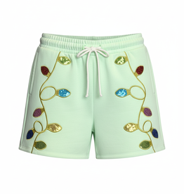 Paper Flower Teen Holiday Lights Sequin Shorts