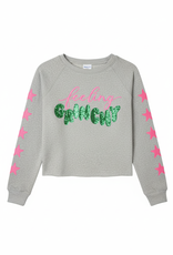 Paper Flower Teen Holiday Grinchy Sequin Pullover