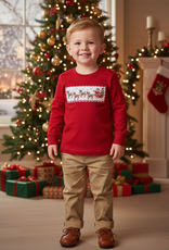 Whimsy Bay Kids Santa's Sleigh Smocked Long Sleeve Shirt