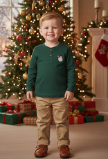 Banana Split Kids Boys L/S Waffle Knit  Santa