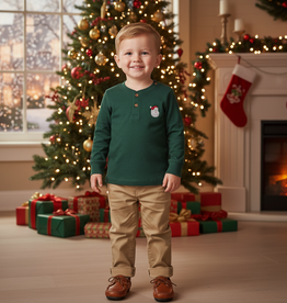 Banana Split Kids Boys L/S Waffle Knit  Santa
