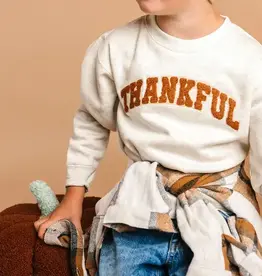 Sweet Wink Thankful Patch Varsity Sweatshirt