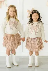 Sweet Wink Gingham Tulle Bow Clip