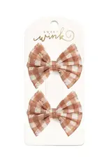 Sweet Wink Gingham Tulle Bow Clip