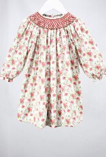 Baby Blessings Christmas Poinsettia Smocked Bishop Dress