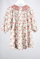 Baby Blessings Christmas Poinsettia Smocked Bishop Dress