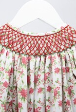 Baby Blessings Christmas Poinsettia Smocked Bishop Dress