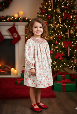 Baby Blessings Christmas Poinsettia Smocked Bishop Dress