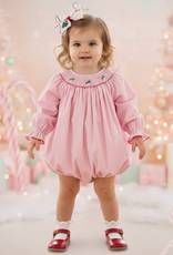 Baby Blessings Smocked Corduroy L/S Candy Cane Bubble