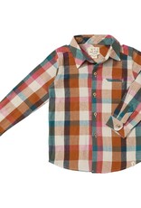 Me & Henry Boy's Linen Woven Plaid L/S Shirt
