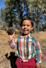 Me & Henry Linen Woven Plaid L/S Romper