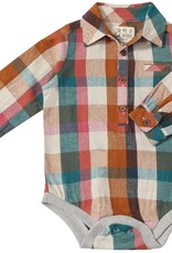 Me & Henry Linen Woven Plaid L/S Romper