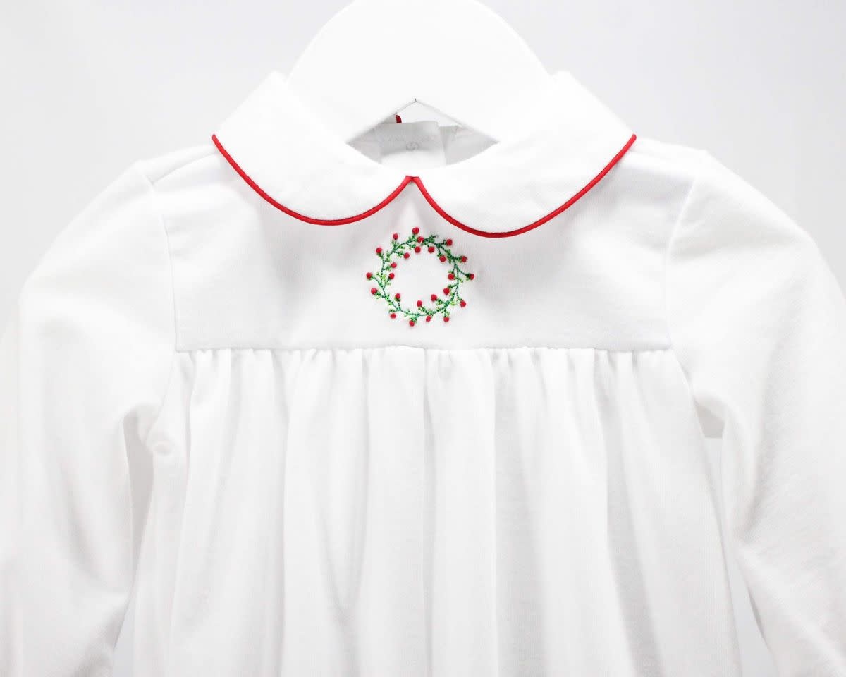 Baby Blessings Christmas Wreath Boy Romper