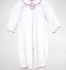 Baby Blessings Christmas Wreath Baby Girl Romper