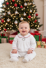 Baby Blessings Christmas Wreath Boy Romper