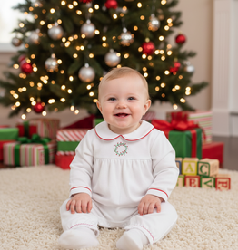 Baby Blessings Christmas Wreath Boy Romper