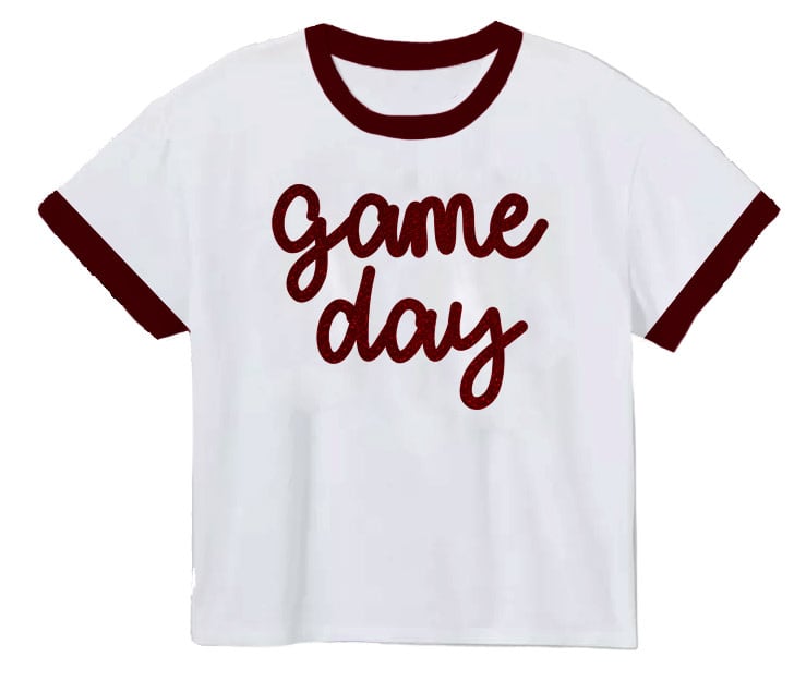 Girl Game Day Ringer Boxy T-Shirt