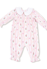 Angel Dear Smocked L/S Romper w/Peter Pan Collar