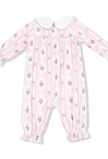 Angel Dear Smocked L/S Romper w/Peter Pan Collar