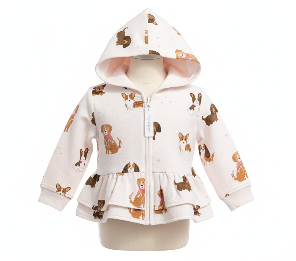 Angel Dear Organic Toddler & Girl French Terry Peplum Hoodie