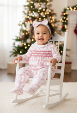 Little Me Festive Toile Footie w/Headband