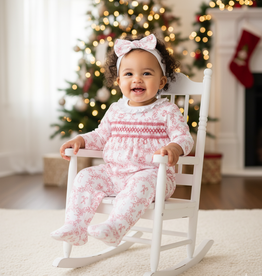 Little Me Festive Toile Footie w/Headband