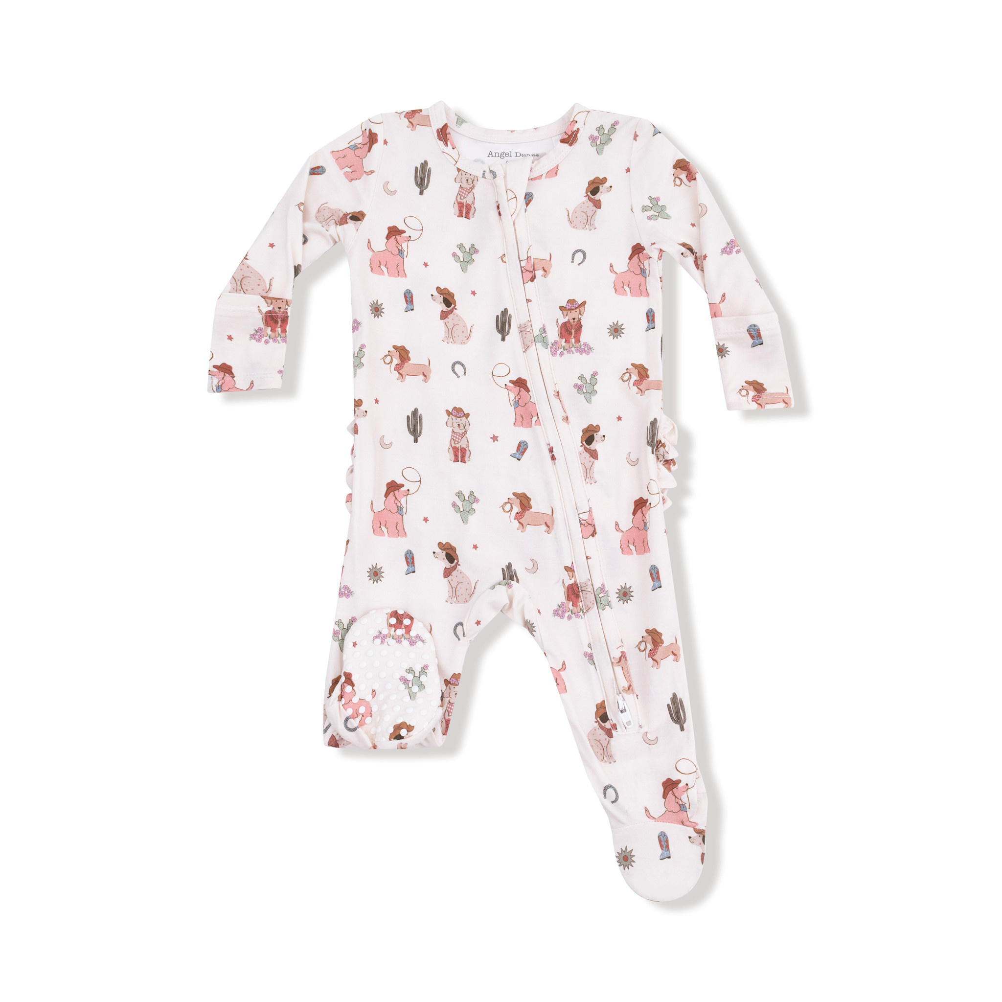 Angel Dear Baby Girl Bamboo Ruffled Footie Pj