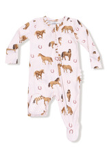 Angel Dear Baby Girl Bamboo Ruffled Footie Pj