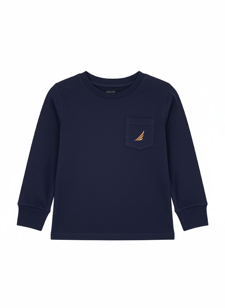 Coolybri Boy's Graphic Antler Pocket L/S Tshirt
