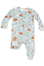Angel Dear Baby Boy Bamboo 2-Way Zip Footed PJ