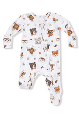 Angel Dear Baby Boy Bamboo 2-Way Zip Footed PJ