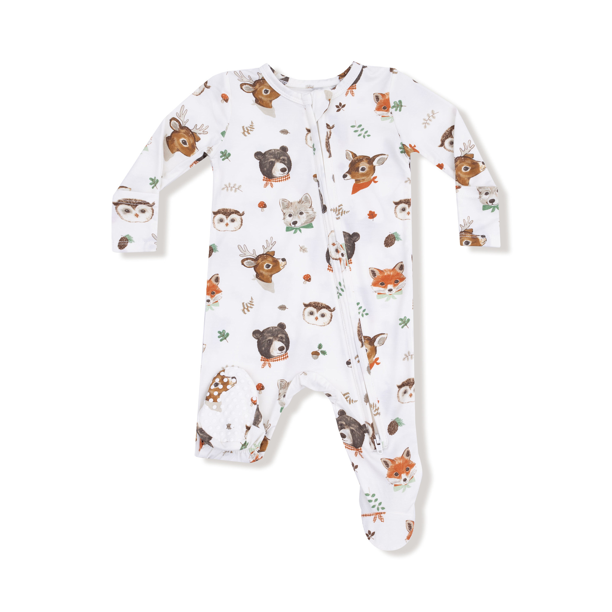 Angel Dear Baby Boy Bamboo 2-Way Zip Footed PJ
