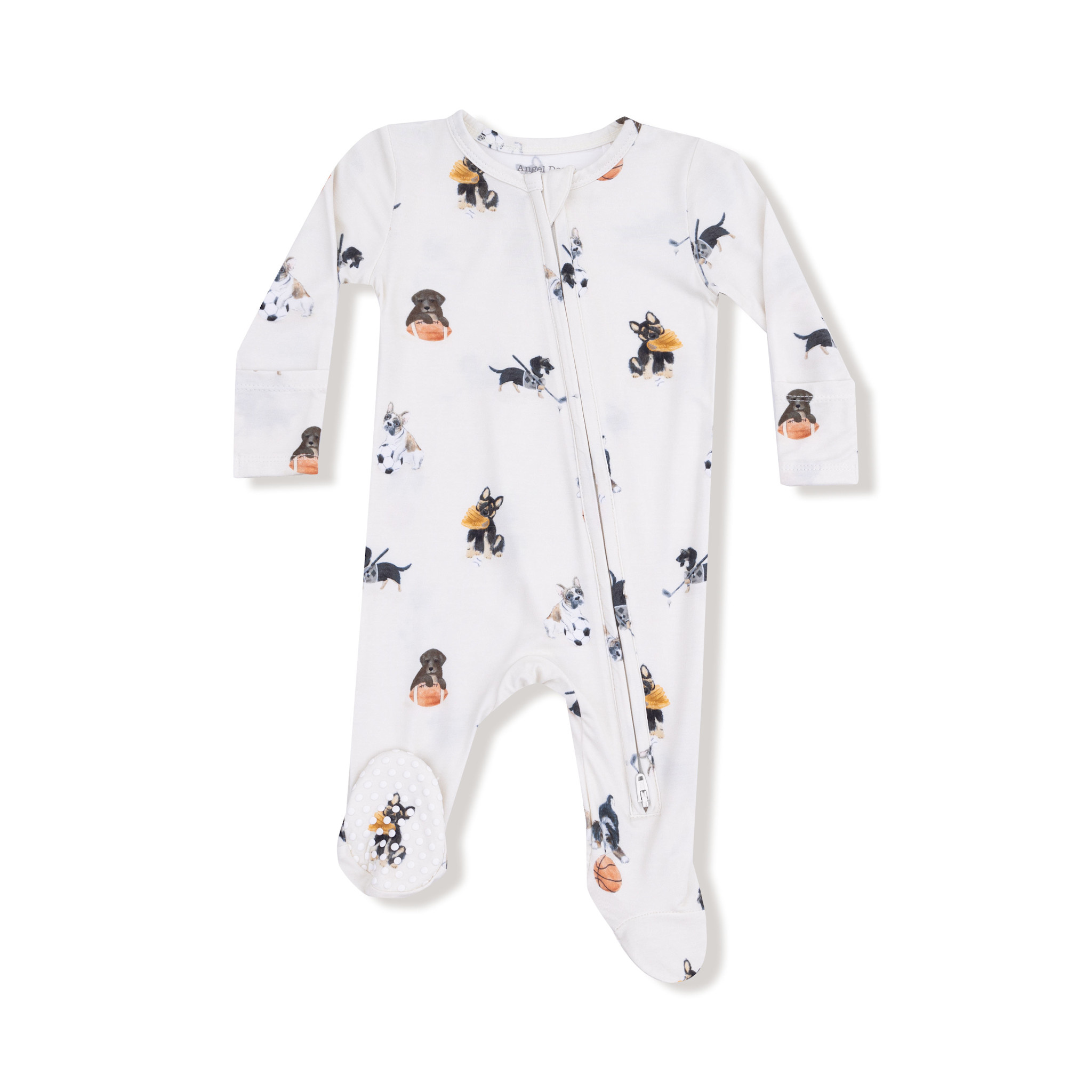 Angel Dear Baby Boy Bamboo 2-Way Zip Footed PJ