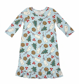 Sweet Bamboo Holiday Night Gown L/S Santa's Cookies