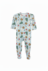 Sweet Bamboo Holiday Zipper Footie PJ Santa's Cookies